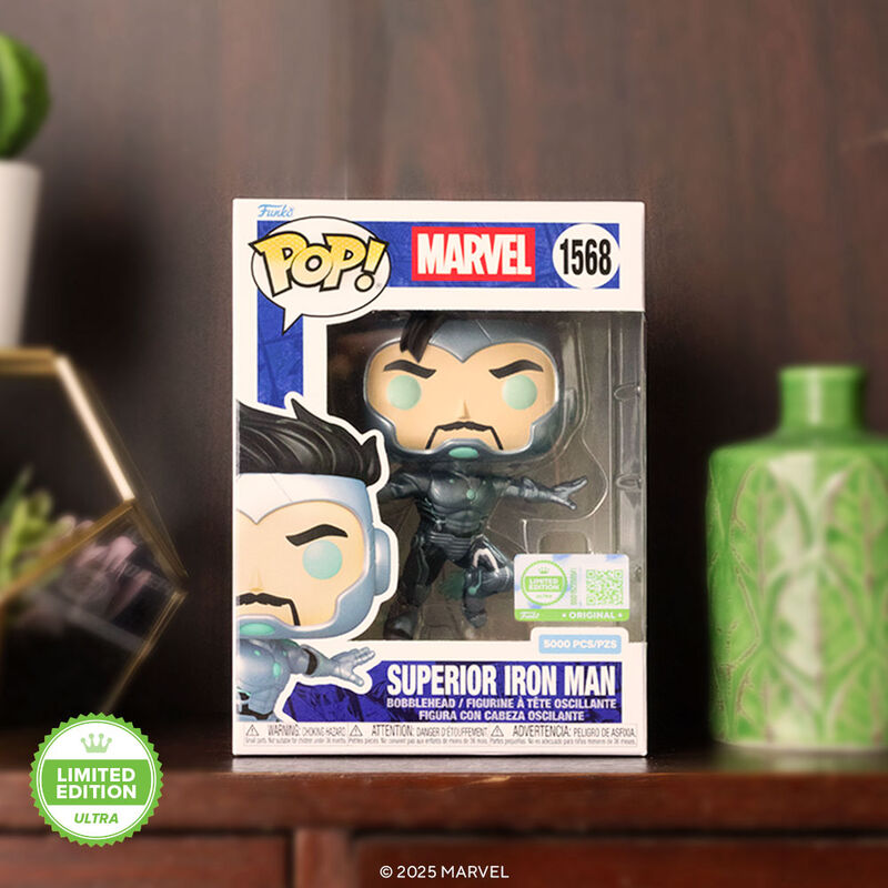 Funko Pop 1568 Superior Iron Man with Pop! Protector – Marvel – Édition Limitée 5000 ex