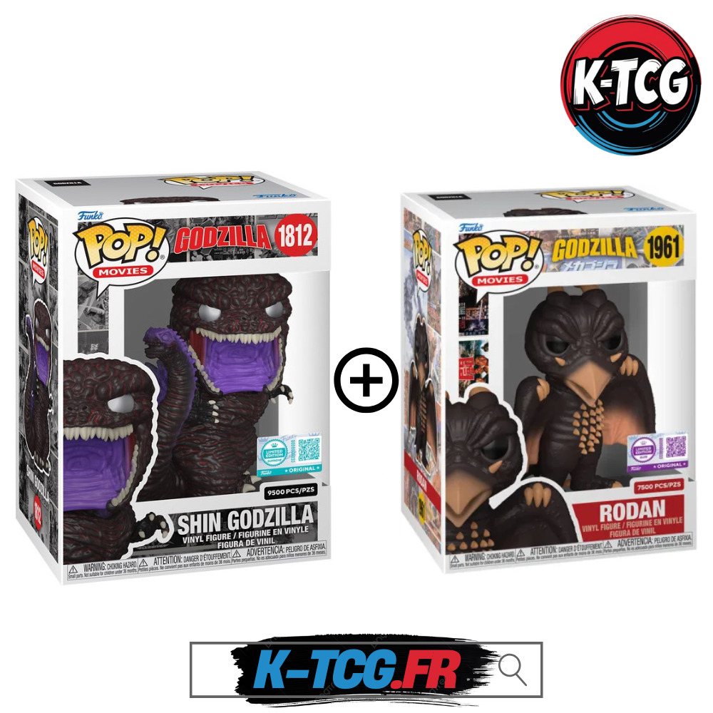 Lot Funko Pop Rodan #1961 (5 000 ex.) + Godzilla #1812 (9 500 ex.)