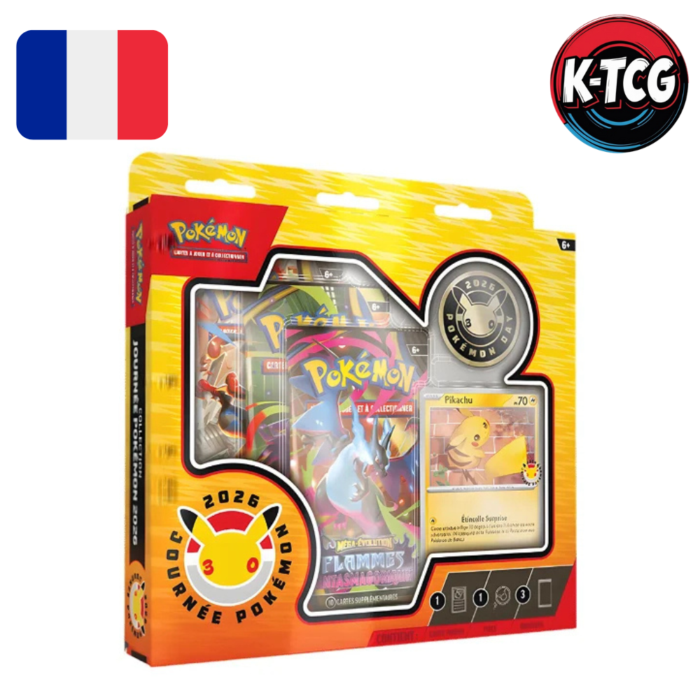 Coffret 3 Boosters Pokémon – Édition 30 Ans – 2x ME1 + 1x ME2 – Français