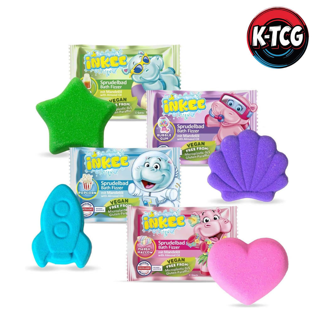 INKEE Bath Fizzer Mix - Boule de Bain Pétillante Huile Amande Douce 20g – Lot 4 Bombes Enfant – Bain Moussant