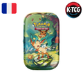 Mini Tin EV8.5 Évolutions Prismatiques – Phyllali : Mini boîte métallique Pokémon officielle avec Phyllali en vedette, de la série Écarlate & Violet