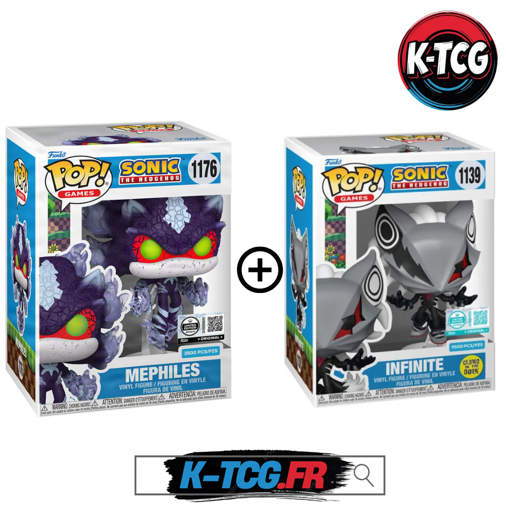 Lot Funko Pop Sonic – Mephiles #1176 (3 500 ex.) + Infinite #1139 (9 500 ex.)