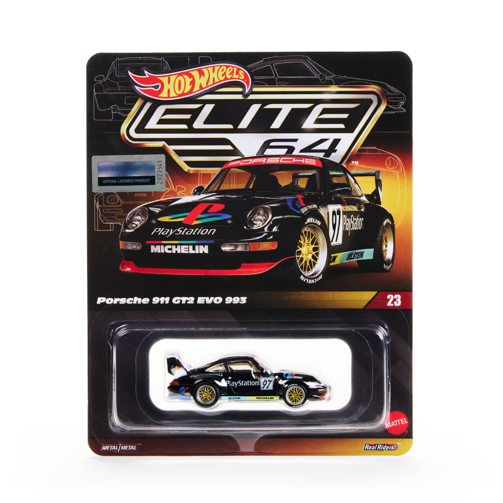 Hot Wheels Elite 64 Porsche 911 GT2 EVO PlayStation Gran Turismo 993 (PRECOMMANDE)